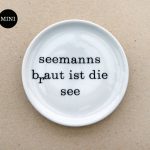 Wandteller Seemanns Typo vintage Herr Fuchs schwarzweiß klein mini 11cm