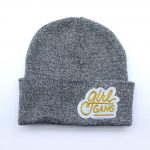 Mütze Grau Girlgang Typo Gold Herr Fuchs Patch Beanie