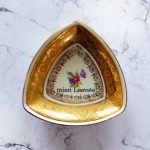 Wandteller Herr Fuchs Typo mien Leevste Gold mini Blumen 9cm eckig minimini