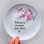 Wandteller Typo Tohuss vintage Herr Fuchs Teller Kirschblüte platt Blumen