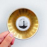 Wandteller Herr Fuchs Leuchtturm Gold Muster mini 10cm