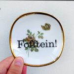 Wandteller Fofftein! Typo Herr Fuchs mini 10cm gold Blume Rose platt