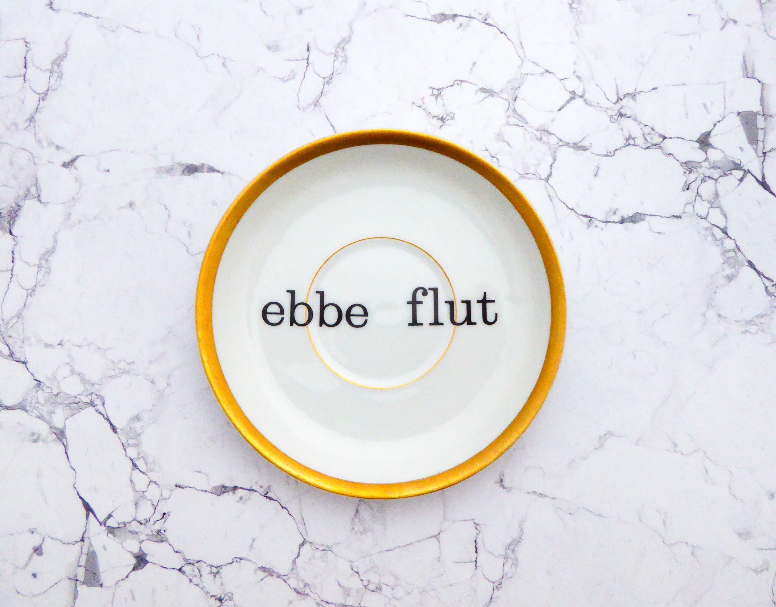 Wandteller Ebbe Flut Typo Herr Fuchs mini 14cm gold vintage