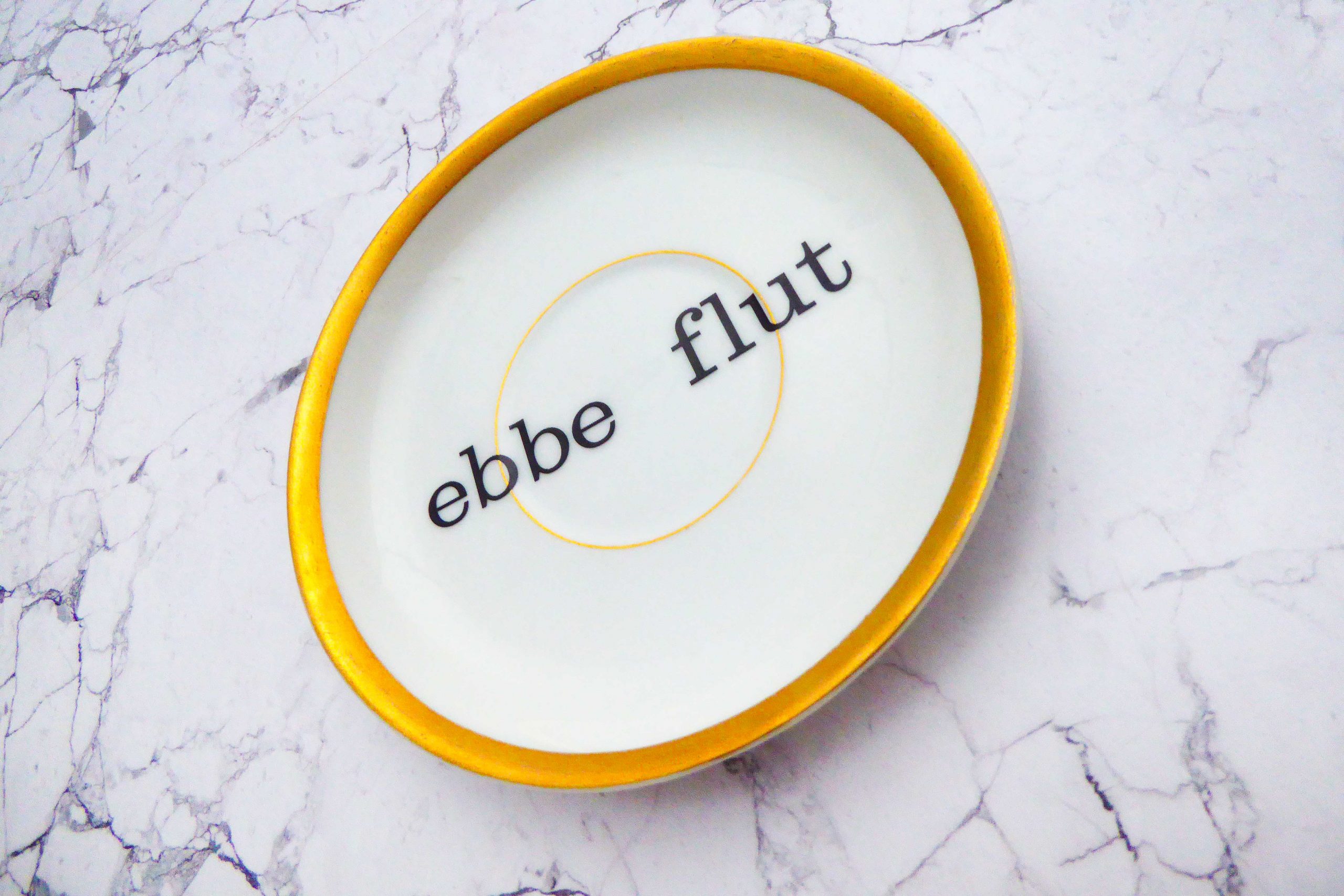 Wandteller Ebbe Flut Typo Herr Fuchs mini 14cm gold vintage – Bild 2
