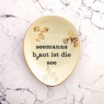 Wandteller Seemannsbraut Typo Herr Fuchs mini 12cm gold Blume oval