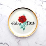 Wandteller Ebbe Flut Typo Herr Fuchs mini 10cm gold Blume Nelke