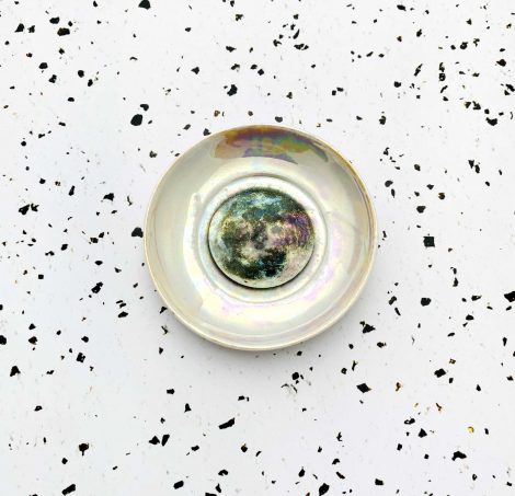 Wandteller Herr Fuchs Mond irisierend mini Regenbogen 7cm minimini