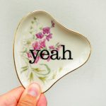 Wandteller Herr Fuchs Typo yeah Gold mini Blume 10cm oval/eckig minimini
