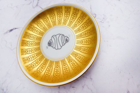 Wandteller Franzbrötchen vintage Herr Fuchs Teller Gold 10cm Hamburg Wohnen Breiter Rand – Bild 2