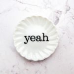 Wandteller Herr Fuchs Typo yeah schwarz weiß mini 5cm minimini Deko Wohnen