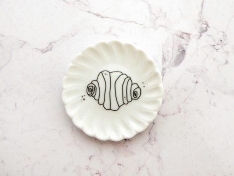 Wandteller Herr Fuchs Franzbrötchen schwarz weiß mini 5cm minimini Deko Wohnen