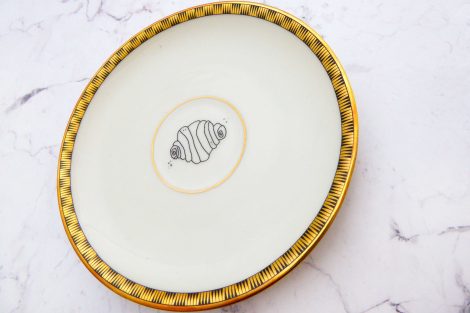 Wandteller Franzbrötchen vintage Herr Fuchs Teller Gold 11cm Hamburg Wohnen – Bild 2
