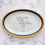 Wandteller @kriegundfreitag Typo Danke Tobias vintage Herr Fuchs Teller Gold 32cm Platte