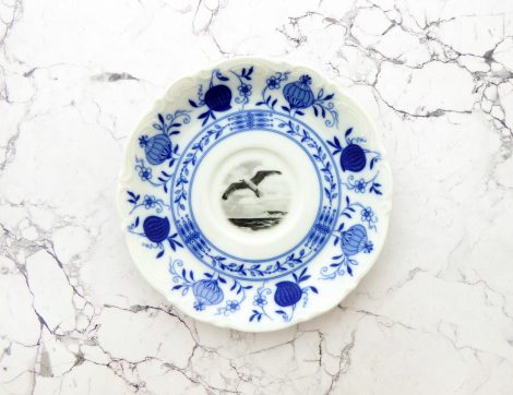Wandteller Möwe vintage Herr Fuchs Zwiebelmuster blau mini 15cm