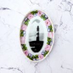 Wandteller Leuchtturm vintage Herr Fuchs Gold mini 11cm oval Blumen