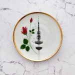 Wandteller Herr Fuchs Hamburger Fernsehturm Rose mini 10cm Heinrich-Hertz-Turm Blume