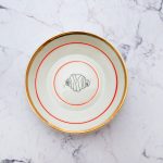 Wandteller Franzbrötchen vintage Herr Fuchs Teller rot Gold 8cm Hamburg Wohnen