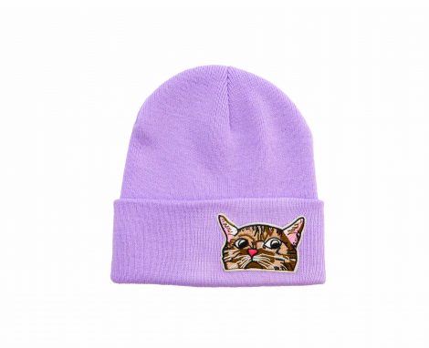 Mütze Lavendel Katze Herr Fuchs Patch Beanie Cat Grumpy – Bild 2