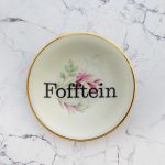 Wandteller Fofftein Typo Herr Fuchs mini 11cm gold Blume plattdeutsch Gold
