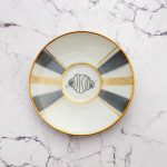 Wandteller Franzbrötchen vintage Herr Fuchs Teller Gold 10cm Hamburg Wohnen Grau Strahlen